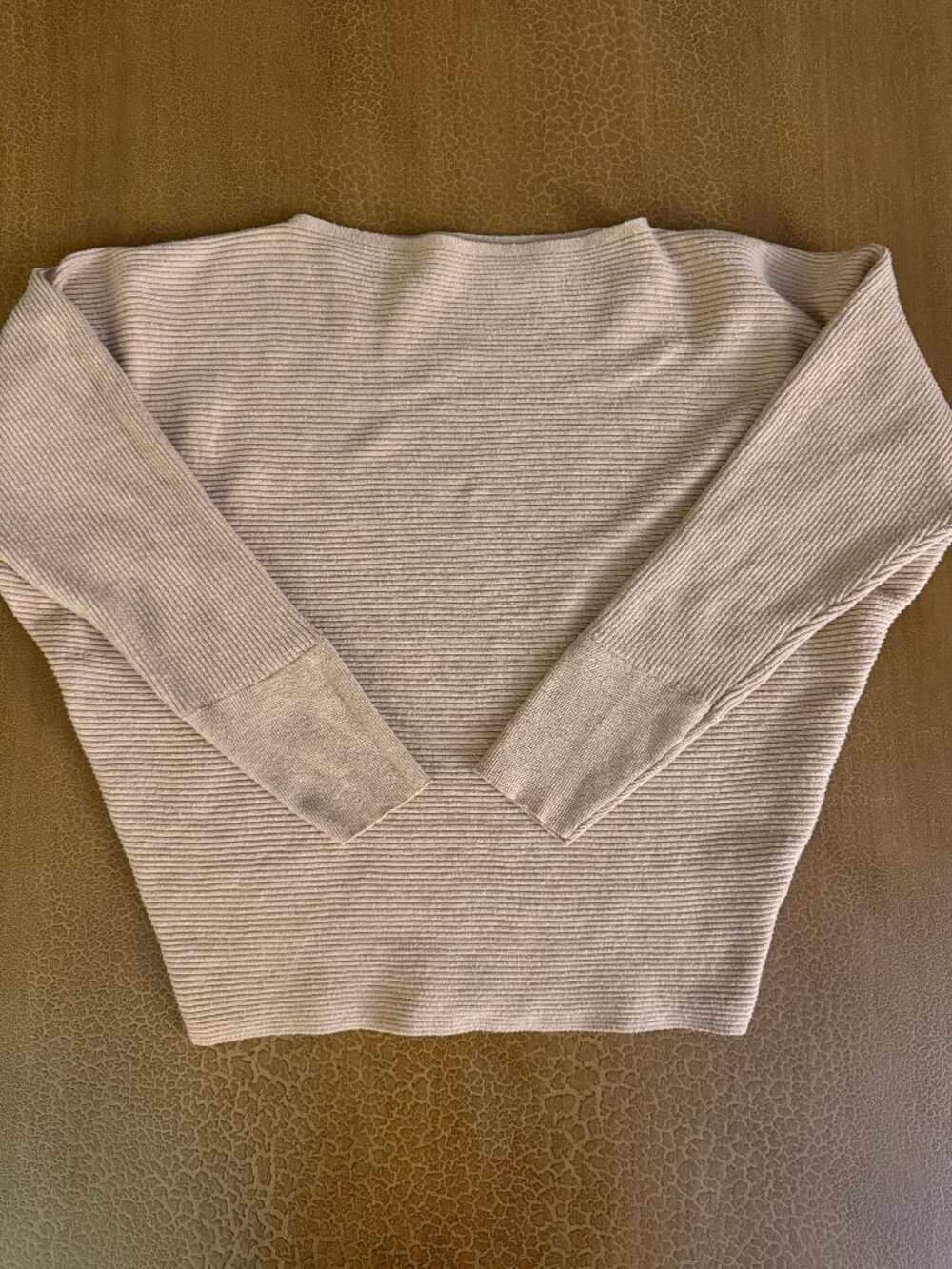 Super Soft Ribbed Lightwight Sweater Light Brown - Nine West Size XS